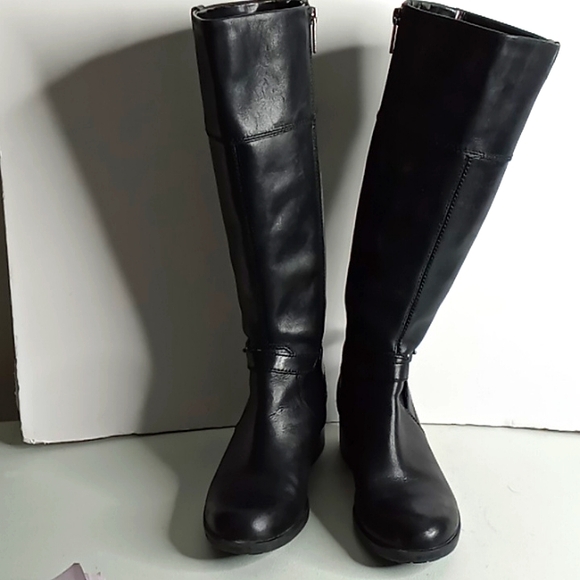 Bandolino+ BD - BAYA - Tall Leather Boots w/Buckle Detail- Black - size 6M - Picture 1 of 16